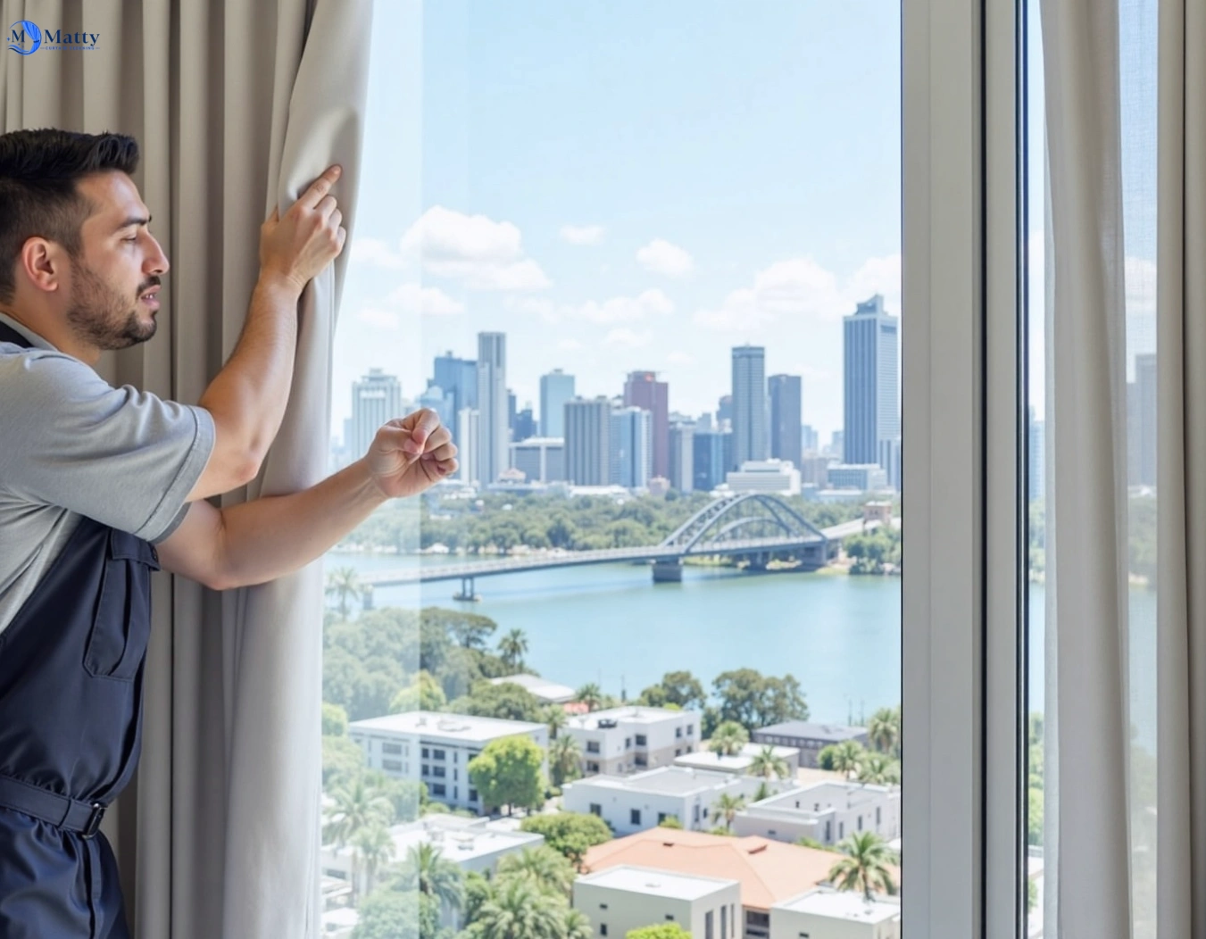 Professional curtain steam cleaning service wacol QLD by Matty Curtain Cleaning